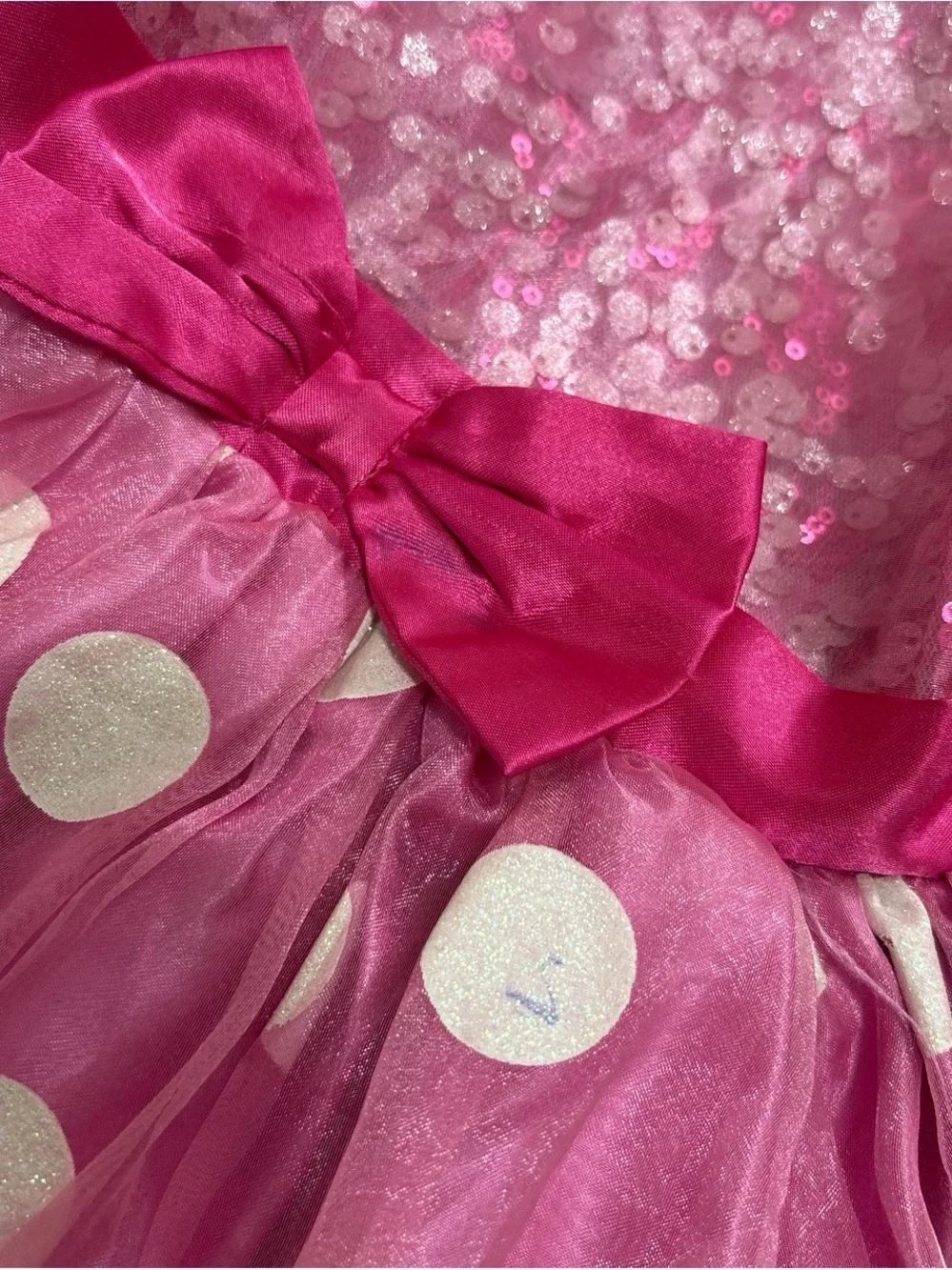 Disney Parks Minnie Mouse Pink Polka Dot Dress Size 4 - Picture 4 of 4